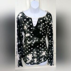 Black and White Star Long Sleeve Top